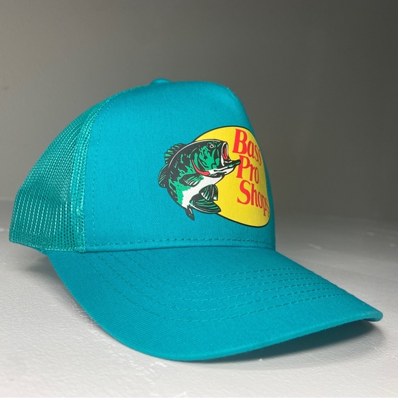 Bass Pro Shops Trucker Hat Trucker Fishing Mesh Cap Snapback Aqua Blue One Size - Picture 9 of 14